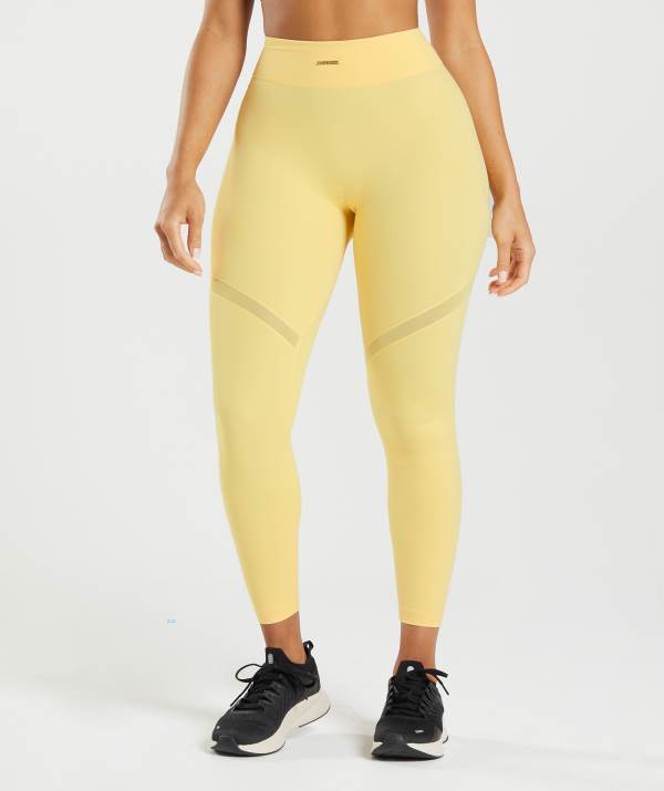 Damske Legíny Gymshark Whitney Mesh Citrón | RH9021834
